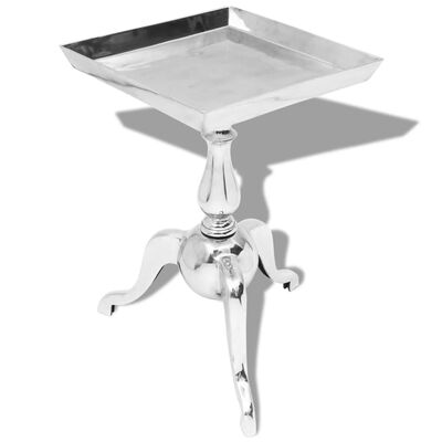 vidaXL Tavolino da Salotto Rotondo in Alluminio Argento
