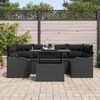 vidaXL Set Divano da Giardino con cuscino 7 pcs Nero Poly Rattan