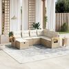 vidaXL Set Divani da Giardino 7 pz con Cuscini Beige in Polyrattan
