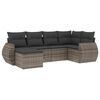 vidaXL Set Divano da Giardino 6 pz con Cuscini Grigio in Polyrattan