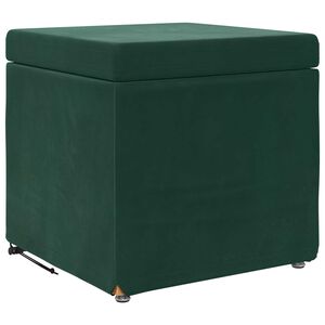 vidaXL Pouf Verde Scuro 41 x 41 x 40 cm Velluto e Legno Ingegnerizzato
