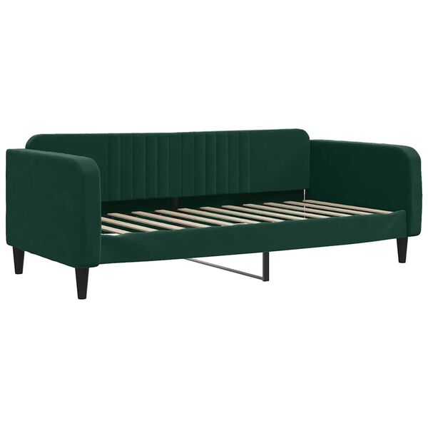 vidaXL Divano Letto Estraibile Materassi Verde Scuro 100x200 Velluto