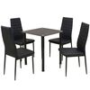 vidaXL Set Tavolo e Sedie da Pranzo 5 pz Nero