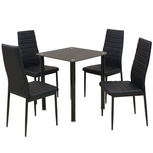 vidaXL Set Tavolo e Sedie da Pranzo 5 pz Nero