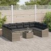 vidaXL Set Divano da Giardino Grigio chiaro polyrattan