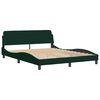 vidaXL Letto con Materasso Hanko Verde Scuro 160x200 cm in Velluto