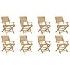 vidaXL Sedie Pieghevoli 8pz 54,5x61,5x86,5 cm Massello Acacia