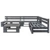 vidaXL Set Salotto da Giardino 4 pz Pallet in Legno Grigio