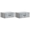 vidaXL Mobiletto da notte a muro 2 pcs Grigio Sonoma 49 x 34,5 x 20 cm