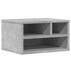 vidaXL Supporto Stampante Grigio Cemento 40x32x22,5 Legno Multistrato