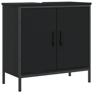 vidaXL Mobile Lavabo Bagno Nero 60x30x60 cm in Legno Multistrato