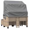 vidaXL Divano Giardino 2 Posti Baldacchino e Sgabelli Beige Polyrattan
