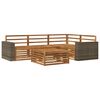 vidaXL Set di divani da esterno 5 pz Naturale Legno di Acacia Massello