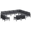 vidaXL Set Divano da Giardino 12 pz Nero Acciaio