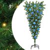 vidaXL Albero di Natale artificiale preilluminato capovolto con set di palline