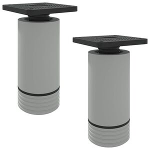 vidaXL Piedini per mobili Regolabile 2 pcs Bianco 64 x 64 x 100 mm PP