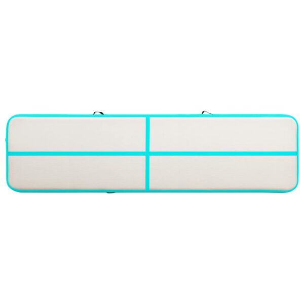 vidaXL Tappetino Ginnastica Gonfiabile e Pompa 800x100x15cm PVC Verde
