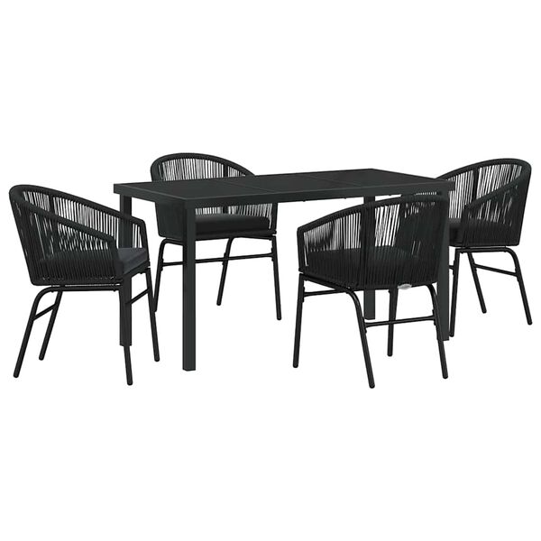 vidaXL Set da Pranzo per Giardino 5 pcs Nero