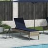 vidaXL Lettino Prendisole con Cuscino Grigio 55x200x44cm in Polyrattan