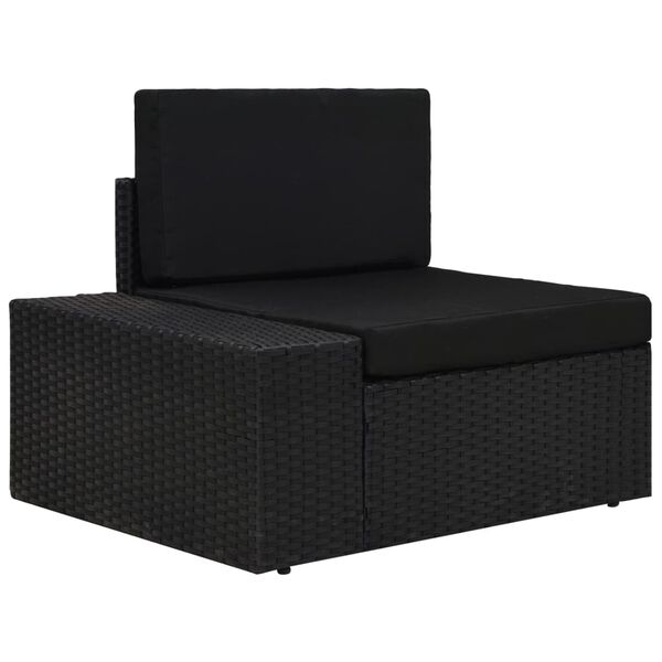 vidaXL Set Divani da Giardino 10 pz in Polyrattan Nero