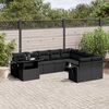 vidaXL Set Divani da Giardino 10pz con Cuscini in Polyrattan Nero