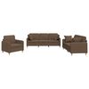 vidaXL Set di Divani 3 pz con Cuscini Marrone in Tessuto