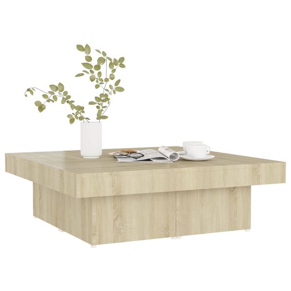 vidaXL Tavolino da Salotto Rovere Sonoma 90x90x28 cm Legno Multistrato