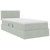 vidaXL Letto con Contenitore Grigio chiaro 90 x 200 cm Velluto