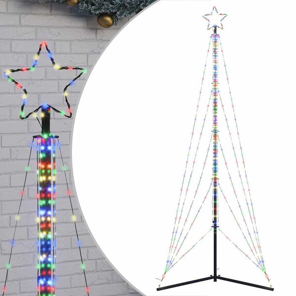 vidaXL Albero di Natale a LED 525 LED Colorato 302 cm