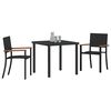 vidaXL Set da Pranzo per Giardino 3 pcs Nero