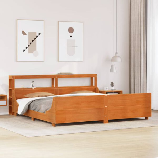 vidaXL Letto senza Materasso Marrone Cera 180x200 cm in Legno di Pino