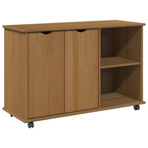 vidaXL Mobile con Ruote con ruota Marrone miele 100 x 39 x 65,5 cm