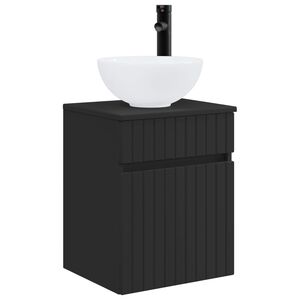 vidaXL Mobile lavabo da parete Nero 39 x 35 x 63 cm