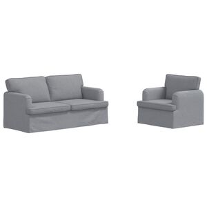 vidaXL Divano 2 pcs Grigio chiaro