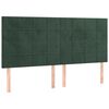 vidaXL Giroletto a Molle con Materasso Verde Scuro 200x200 cm Velluto