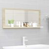 vidaXL Specchio Bagno Bianco e Rovere Sonoma 90x10,5x37 cm Multistrato