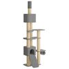 vidaXL Albero tiragraffi da pavimento a soffitto con palo in sisal