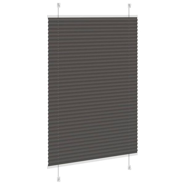 vidaXL Tenda Plissettata Nera 95x100 cm Larghezza Tessuto 94,4 cm
