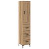vidaXL Credenza con cassetto Rovere artigianale 34,5 x 34 x 180 cm