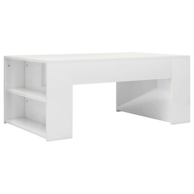 vidaXL Tavolino da Salotto Bianco Lucido 100x60x42cm Legno Multistrato