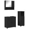vidaXL Set di mobili per il bagno 3 pz Nero 61 x 35 x 64 cm