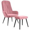 vidaXL Poltrona Relax con Poggiapiedi Rosa in Velluto