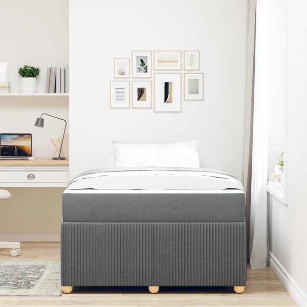 vidaXL Struttura letto con materasso Grigio scuro 120 x 200 cm Tessuto