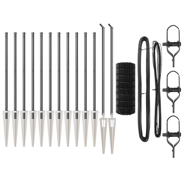 vidaXL Recinzione con Posto Grigio 1 x 25 m Acciaio