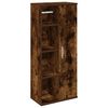 vidaXL Mobile da Bagno con Portarotolo Rovere Fumo 39x22x90 cm
