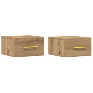 vidaXL Armadio da Notte 2 pcs Rovere artigianale 35 x 35 x 20 cm