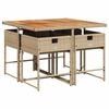 vidaXL Set da Pranzo da Giardino 5 pz con Cuscini Beige in Polyrattan