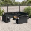 vidaXL Set Divani da Giardino 13pz con Cuscini Nero in Polyrattan