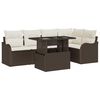 vidaXL Set Divano da Giardino 6 pcs Marrone Rattan in Polipropilene