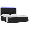 vidaXL Letto con contenitore e LED Nero 160 x 200 cm Poliestere